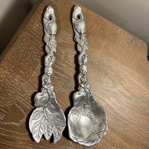 Arthur Court Vintage 1992 Apple Salad Fork Spoon Set Vintage‎ Salad Server Set